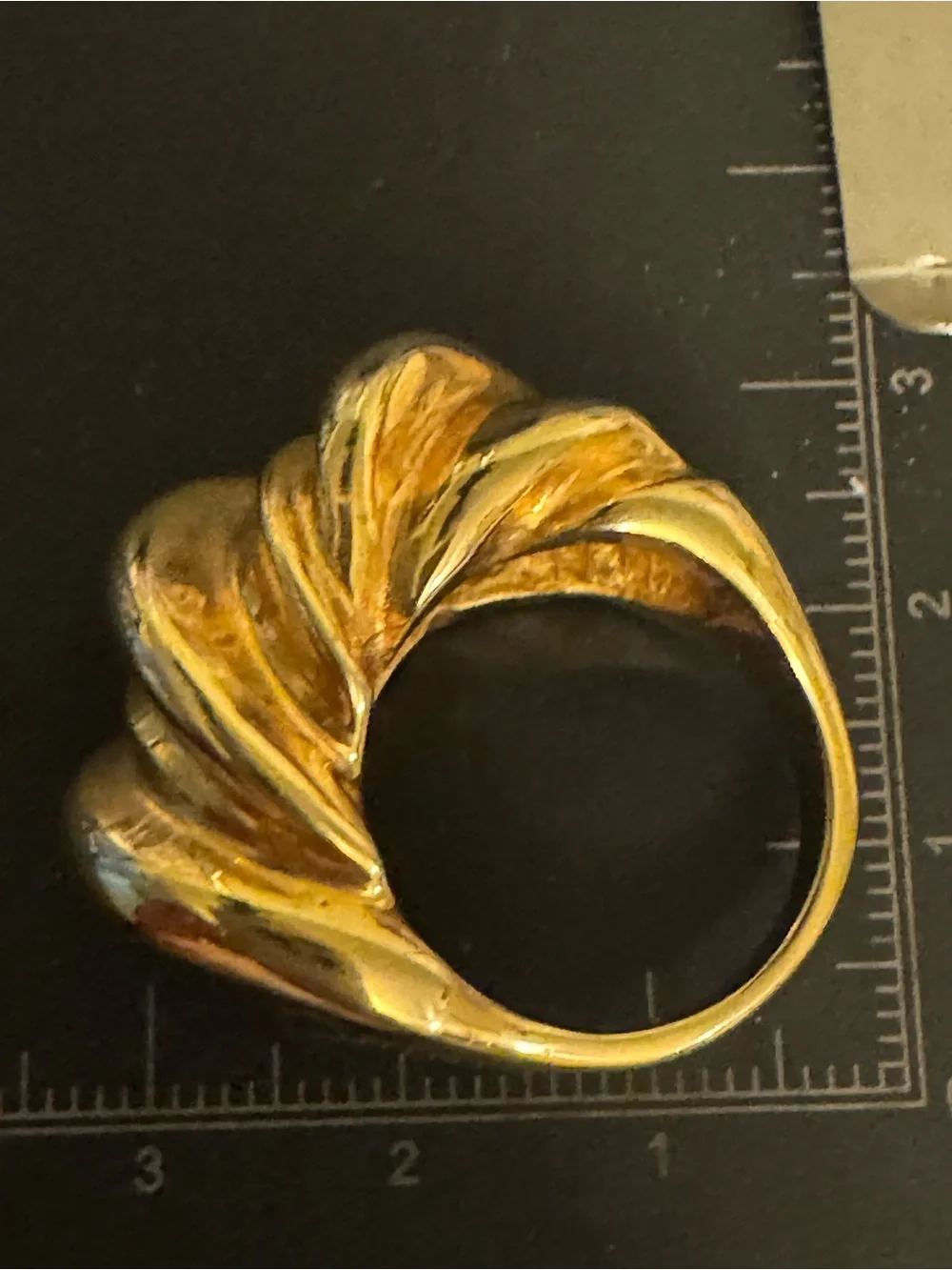 Gold Tone Stainless Steel Twisted Dome Women's Ring 6.5